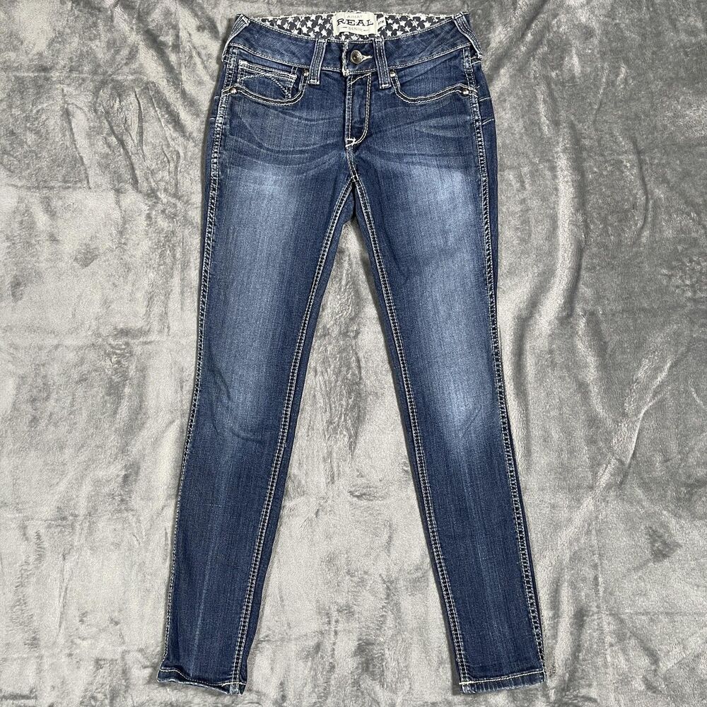 Ariat Jeans Womens 27R Blue Medium Wash Skinny Low Rise Stretch Denim 5-Pocket